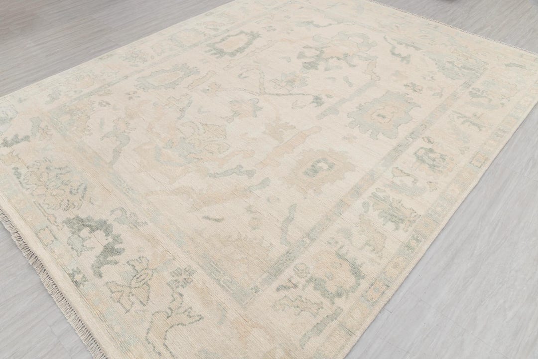 Cream Turkish Rug Ivory Cream Neutral Look Turkish Style Oushak Rug Soft Quality Wool ...