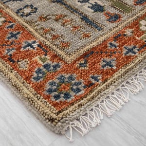 Persian Tree of Life Gray Rust Runner Hand Knotted Soft Feel Wool ...