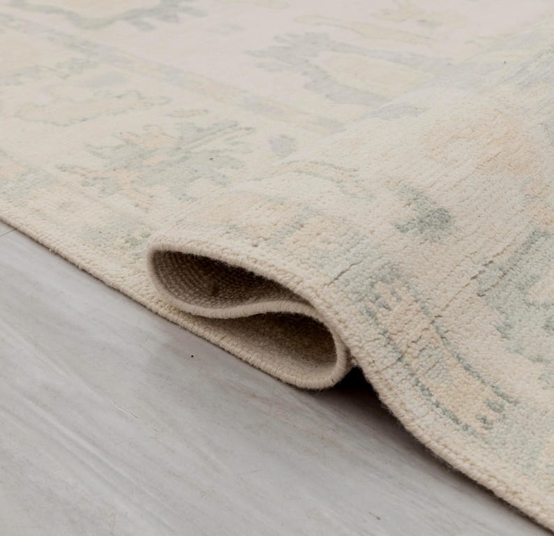 Cream Turkish Rug Ivory Cream Neutral Look Turkish Style Oushak Rug Soft Quality Wool ...