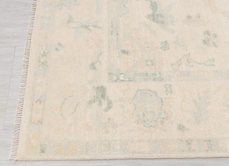 Cream Turkish Rug Ivory Cream Neutral Look Turkish Style Oushak Rug Soft Quality Wool ...