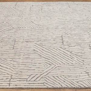 8x10 Grey Ivory Plush Modern Moroccan Style Hand-knotted Wool Rug, Free ...