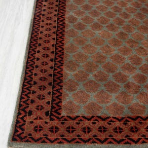 2.6x8 Greenish Gray Persian Senneh Hand Knotted Soft Silky Feel Wool Runner Rug