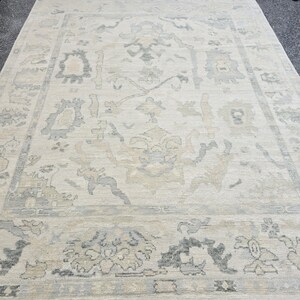 Neutral Look Turkish Style Oushak Rug Cream Soft Quality Wool Hand Knotted Oriental Rug, CUSTOMIZE in any SIZE
