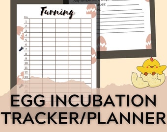 Egg incubation tracker, Chicken Keeping Printable, Chicken Planner, Egg hatching Tracker, Homestead Chicken Planner, Flock Management