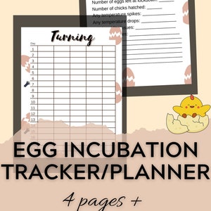 Egg incubation tracker, Chicken Keeping Printable, Chicken Planner, Egg hatching Tracker, Homestead Chicken Planner, Flock Management