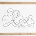 Mom Dad Sons and Baby Line Art, Newborn Girl Printable, Baby Girl and ...