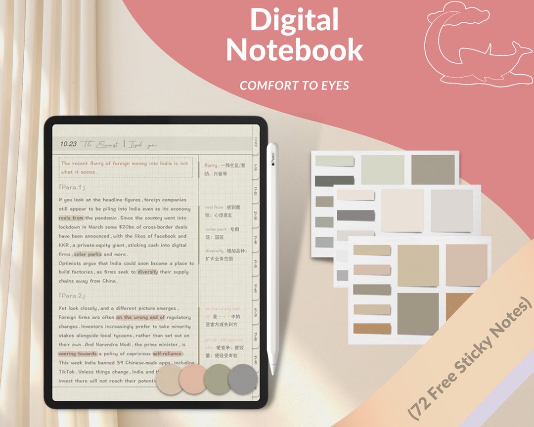 Digital Notebook - Aesthetic iPad Template Journal, Anti-glare ...