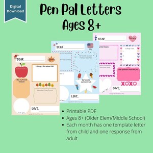 Kit de amigos por correspondencia: mayores de 8 años / Cartas mensuales con abuelos, tías, tíos, primos y amigos