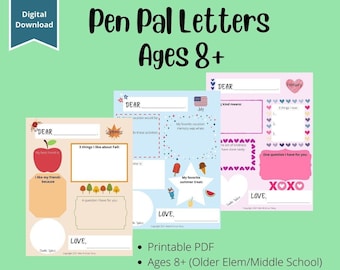 Pen Pal Kit: Ages 8+ | Monthly Letters with Grandparents, Aunts, Uncles, Cousins, Friends