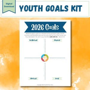 Youth Goals Kit | Church of Jesus Christ Young Women Men Goal Setting | 2026 Youth Theme |  Primary Goals | Walk With Me | YM YW Goals | LDS