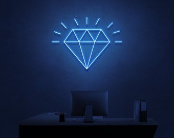 Diamond Neon Sign, Modern Home Decor