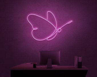 Butterfly Neon Sign for bedroom, kids room, restaurant, office Living Room Interior Design light