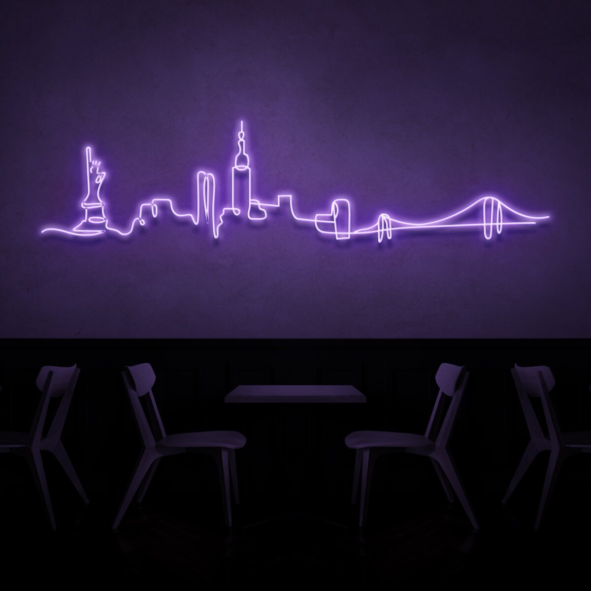 New York City Skyline LED Neon Sign, Wall Decor (82in) - Etsy