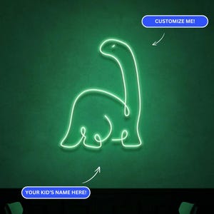 Dinosaur Neon Sign, Brontosaurus light, Diplodocus LED Sign, Dinosaur Acrylic Night Light kids room, Dimmable Dinosaur Light for kids room