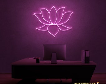 Lotus Flower LED Neon Sign, Zen Decor