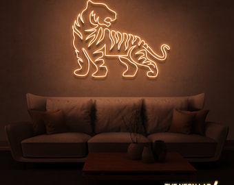 Tiger Neon Sign for bedroom, kids room, restaurant, office Living Room Interior Design light