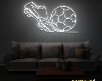 Football and Boot LED Neon Sign, Sports Bar Decor