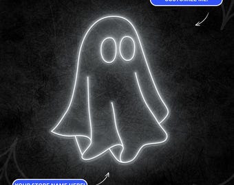 Halloween Ghost Neon LED Sign, Spooky Haunted House Decor