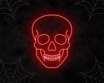 Skull Neon Sign, Halloween Haunted House Decor