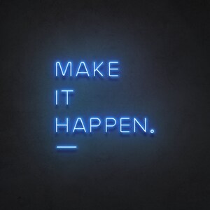 Make It Happen Inspirational Neon Sign for Studio Gym Home - Etsy