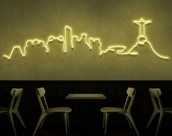 Rio De Janeiro Skyline LED Neon Sign, Bar Decor