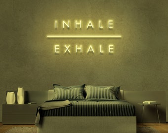 Inhale Exhale Neon Sign, Yoga Studio Decor