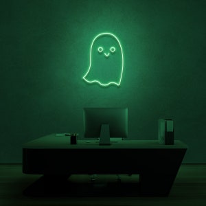 Happy Ghost Neon Sign for kids room, studio, home, bar, cafe, restaurant, office living room