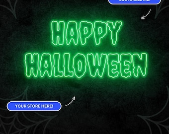 Happy Halloween Neon Sign, Spooky LED Decor