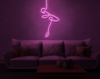 Ballerina LED Neon Sign, Dance Studio Decor