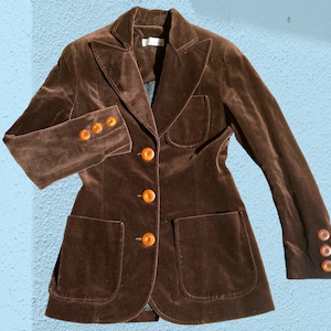 90's Scanlan Theodore Chocolate Velvet Blazer Jacket UK