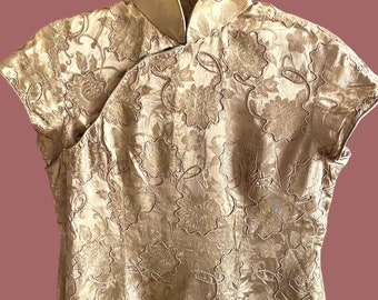 1950’s Silk Brocade Cheongsam Qipao Dress S-M