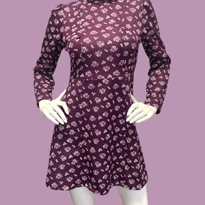 1960’s Mulberry Mod Turtleneck Mini Dress