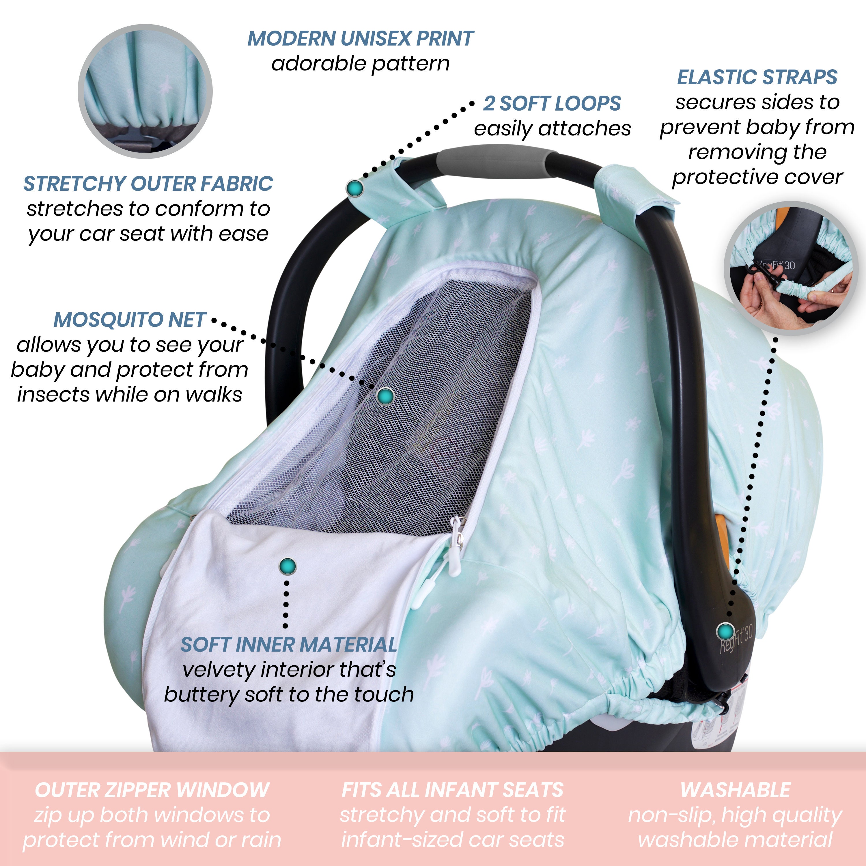 Bristin Baby Car Seat Canopy Stroller Covers for Infant Boy Etsy