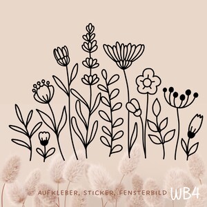 Window sticker “Wildflower meadow.” - removable window decoration with wildflowers