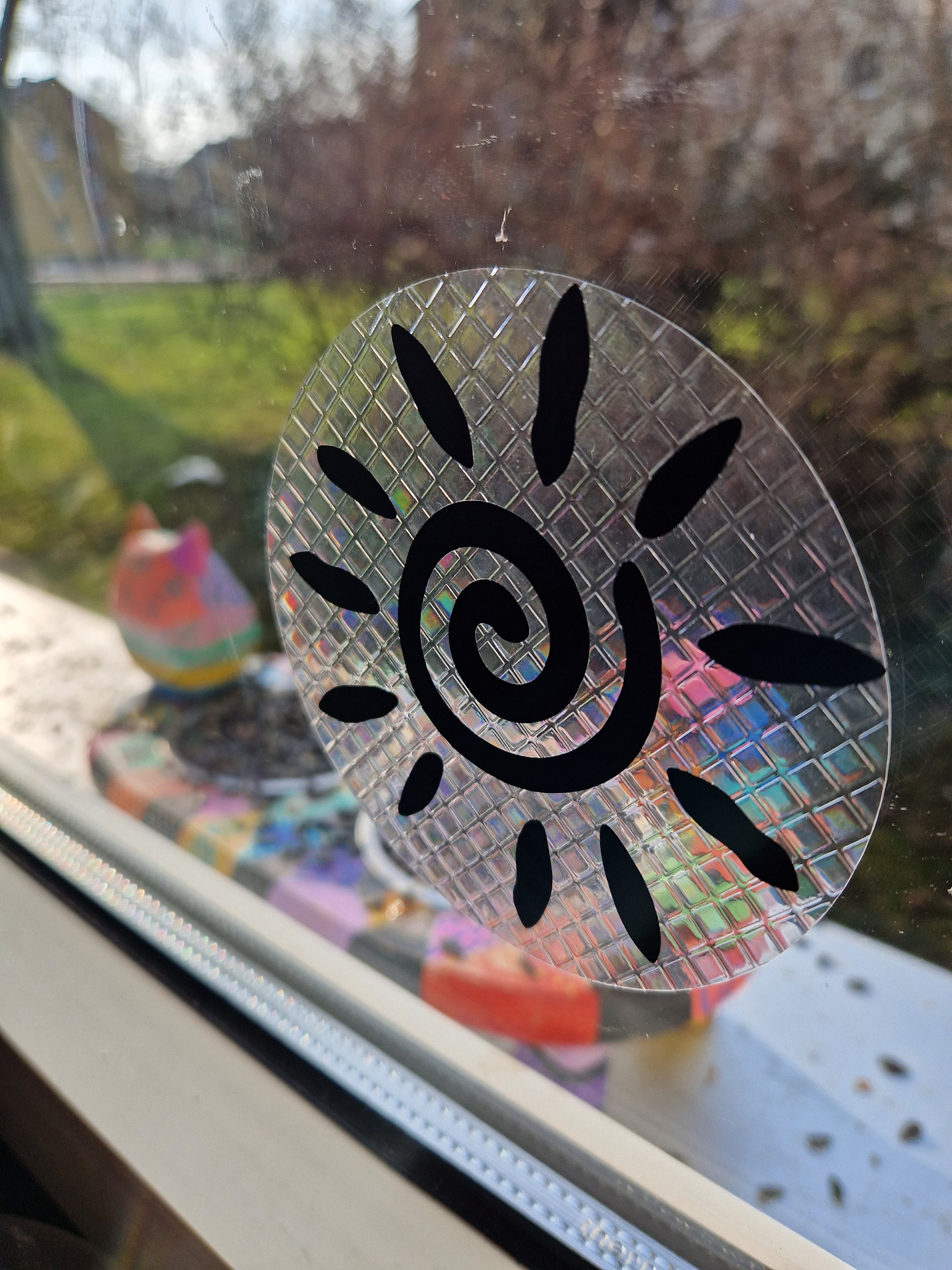 Kinderzimmer Fensterdekor gemischte Kreise Sichtschutzfolie