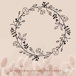Window Sticker Flower Wildflowers Flower Wreath