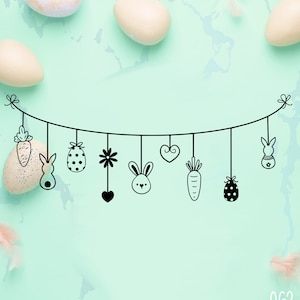 Window sticker Easter garland