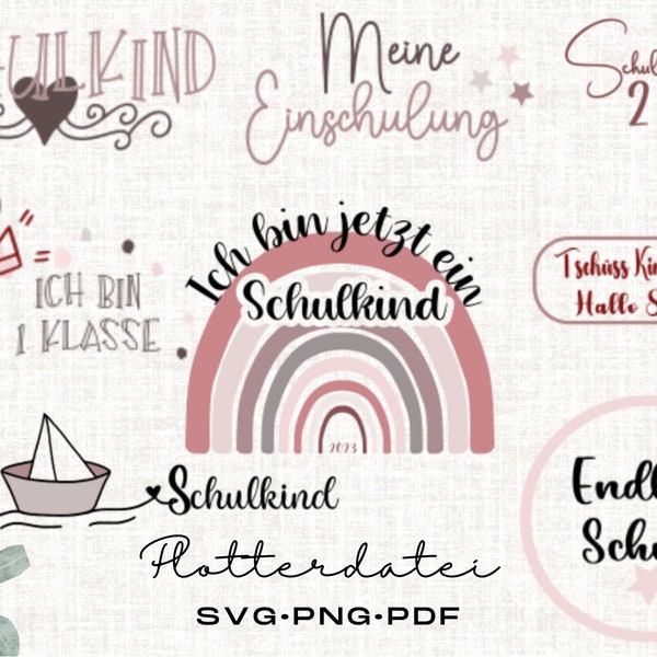 Svg Plotterdatei Schulkind 2023 bundle