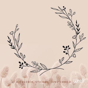 Window Sticker Flower Wildflowers Flower Wreath