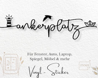 Adesivo decorativo marittimo "Anchorage" per finestre, specchi, mobili, barche, barche di carta, fari, decalcomania murale in vinile