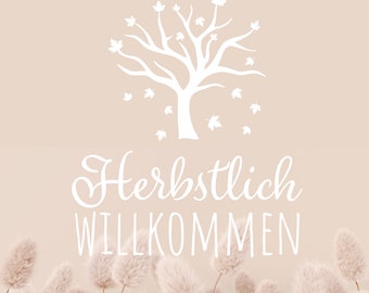 Raamsticker herfstkrans herfstwelkom
