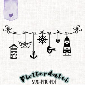 Fichier traceur SVG guirlande maritime