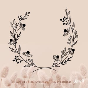 Window Sticker Flower Wildflowers Flower Wreath