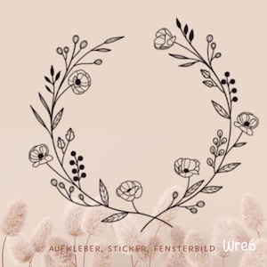 Window Sticker Flower Wildflowers Flower Wreath