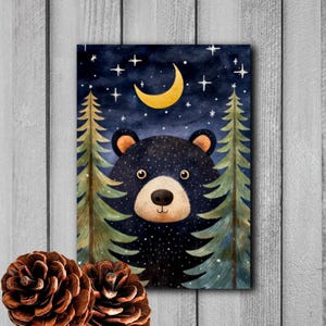 Carte postale ours noir dans la forêt