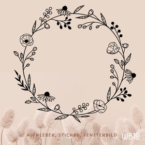 Window Sticker Flower Wildflowers Flower Wreath