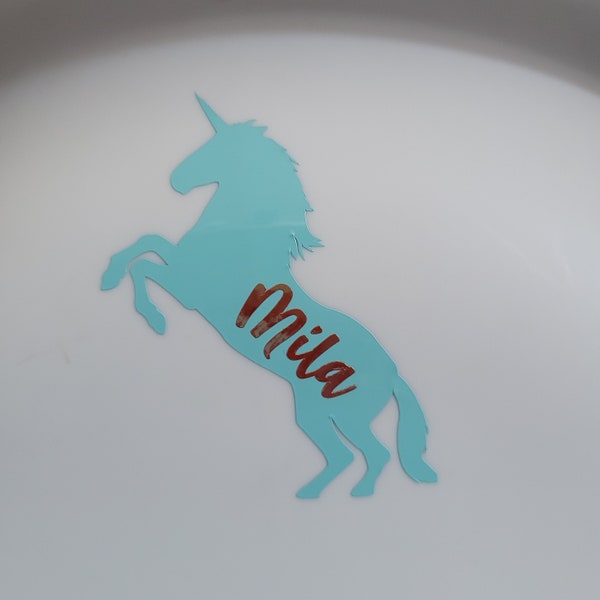 Aufkleber / Sticker,  Einhorn personalisierba