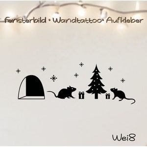 Adesivo per finestra Natale Topo natalizio, battiscopa, decorazione per bambini