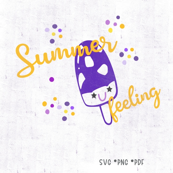 Bunte svg Plotterdatei und Druckvorlage, Summer feeling