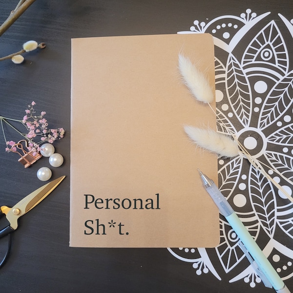 Notebook DIN A5, saying Personal shit